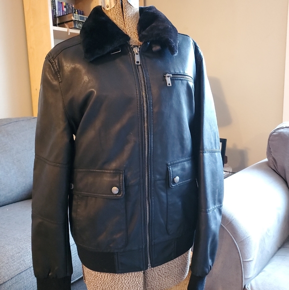 zara black aviator jacket
